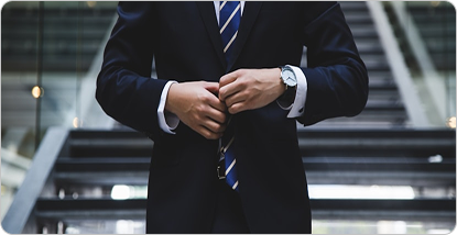 Lawyer adjusting suit